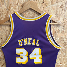 Cargar imagen en el visor de la galería, Camiseta Reversible Los Angeles Lakers 1996-97 Shaquille O’Neal #34 Champion Vintage - M Youth