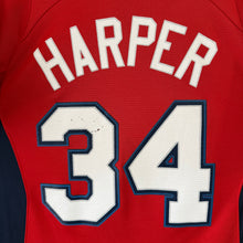 Cargar imagen en el visor de la galería, Beisbolera Washington Nationals Bryce Harper #34 Third Majestic Vintage 2011- XL YOUTH