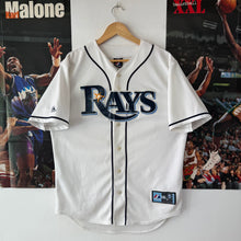 Cargar imagen en el visor de la galería, Beisbolera Tampa Bay Rays Majestic Early 00s Vintage- M/L