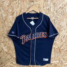 Carregar imagem no visualizador da galeria, Beisbolera San Diego Padres 1997 Alternate Russell Athletic Vintage- L/XL