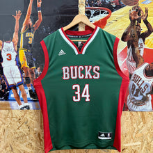 Lade das Bild in den Galerie-Viewer, Camiseta Milwaukee Bucks Road 2015 Giannis Antetokounmpo #34 Adidas - M/L