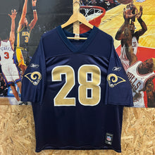 Cargar imagen en el visor de la galería, Camiseta St Louis Rams 2004-05 Home Marshall Faulk #28 Reebok Vintage - XL/XXL