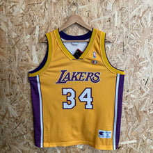 Cargar imagen en el visor de la galería, Camiseta Los Angeles Lakers 1998/99 Home Shaquille O’Neal #34 Champion Vintage - M/L