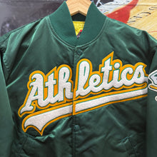 Cargar imagen en el visor de la galería, Chaqueta Bomber Satinada Oakland Athletics Late 80s/Early 90s Starter Vintage - XS/S