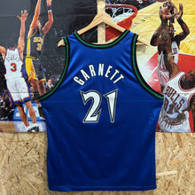 Lade das Bild in den Galerie-Viewer, Camiseta Minnesota Timberwolves Road 1996/99 Kevin Garnett #21 Champion Vintage - XL/XXL