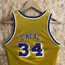 Cargar imagen en el visor de la galería, Camiseta Reversible Los Angeles Lakers 1996-97 Shaquille O’Neal #34 Champion Vintage - M Youth
