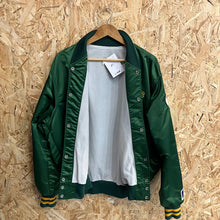 Cargar imagen en el visor de la galería, Chaqueta Bomber Satinada Oakland Athletics 80’s Pyramid Vintage - L/XL
