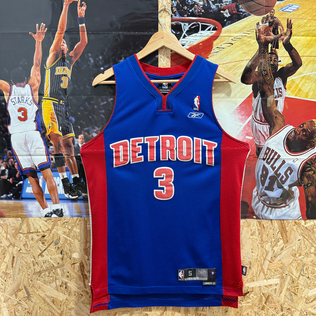Camiseta Detroit Pistons 2004 Road Ben Wallace #3 Reebok Vintage - S/M