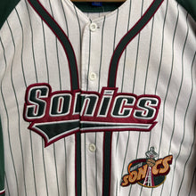 Carregar imagem no visualizador da galeria, Beisbolera Seattle Supersonics 1995/96 Starter Vintage - XL/XXL
