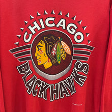 Load image into Gallery viewer, Sudadera Crewneck Chicago Blackhawks Vintage 1993 Hanes- M
