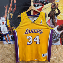 Cargar imagen en el visor de la galería, Camiseta Los Angeles Lakers 2000/03 Home Shaquille O’Neal #34 Champion Vintage - L/XL
