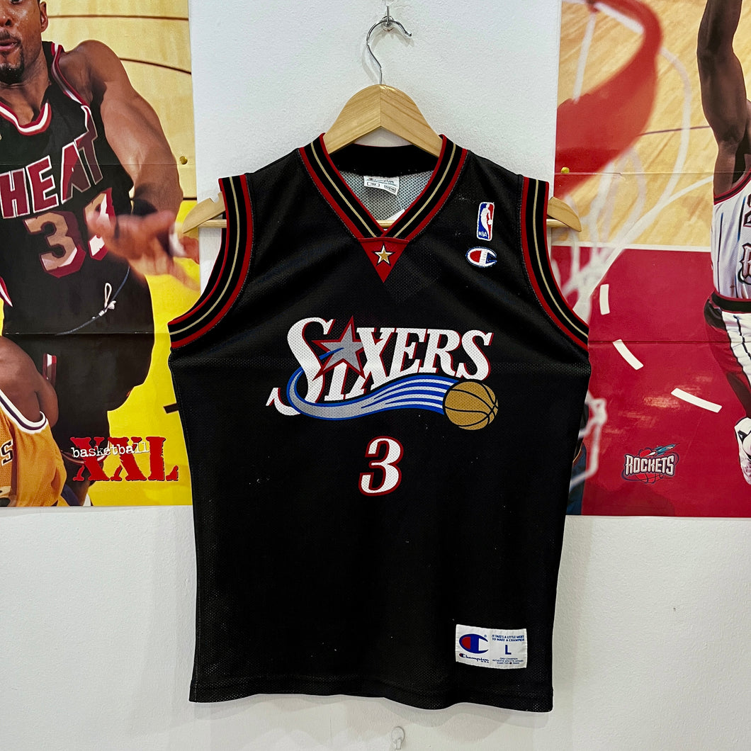 Camiseta Philadelphia 76ers Road 2000-03 Allen Iverson #3 Champion Vintage - L Youth