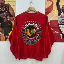 Carica l&#39;immagine nel visualizzatore di Gallery, Sudadera Crewneck Chicago Blackhawks Vintage 1993 Hanes- M
