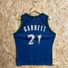 Cargar imagen en el visor de la galería, Camiseta Minnesota Timberwolves Road 2000-03 Kevin Garnett #21 Champion Vintage - L/XL
