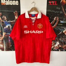 Cargar imagen en el visor de la galería, Camiseta Manchester United 1992-94 Home Umbro Vintage - XL/XXL
