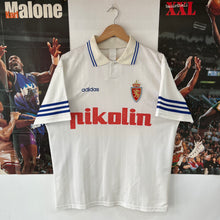 Carica l&#39;immagine nel visualizzatore di Gallery, Camiseta Real Zaragoza 1995-97 Home Adidas Vintage - L/XL
