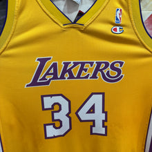Cargar imagen en el visor de la galería, Camiseta Los Angeles Lakers 2000/03 Home Shaquille O’Neal #34 Champion Vintage - L/XL
