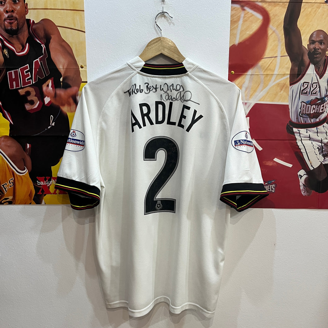 Camiseta Watford 2003-04 Away Neil Ardley #2 Match Worn/ Player Issue Kit@ Firmada Vintage - M/L