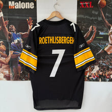 Cargar imagen en el visor de la galería, Camiseta Pittsburgh Steelers 2002/06 Home Ben Roethlisberger #7 Reebok Vintage - L/XL
